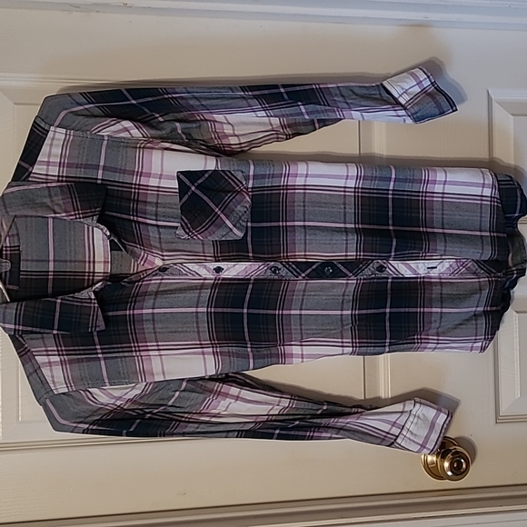 Plaid Layering Button up Top - Picture 5 of 13